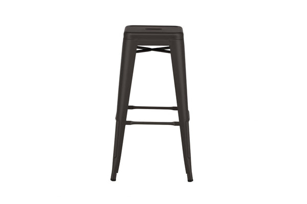Tempe Bar Chair Set of 4 – Matte Black Steel – Modern Industrial High Stools for Kitchen & Dining