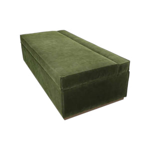 Jack in a Box Double Bed in green velvet with storage ottoman and padded headboard