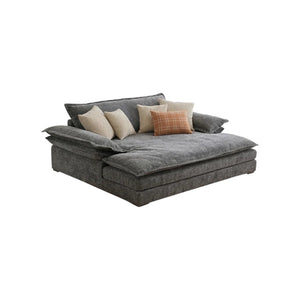 Dela Cruz Chenille Sofa Bed – Convertible Single or Two Seater Sofa Bed with High Density Sponge, Modern Grey Sofa & Bed for Living Room or Guest Room
