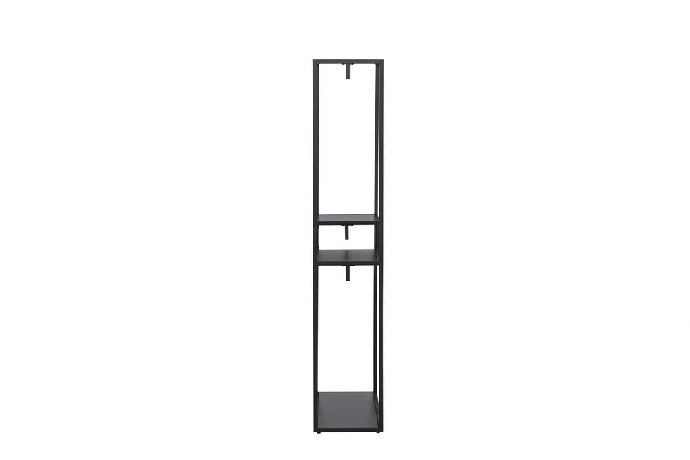 Staal Clothing Hanger, Black | Modern Steel Clothes Rack with Shelves