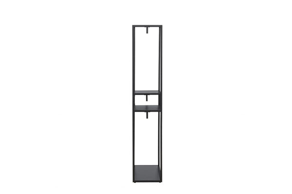 Staal Clothing Hanger, Black | Modern Steel Clothes Rack with Shelves