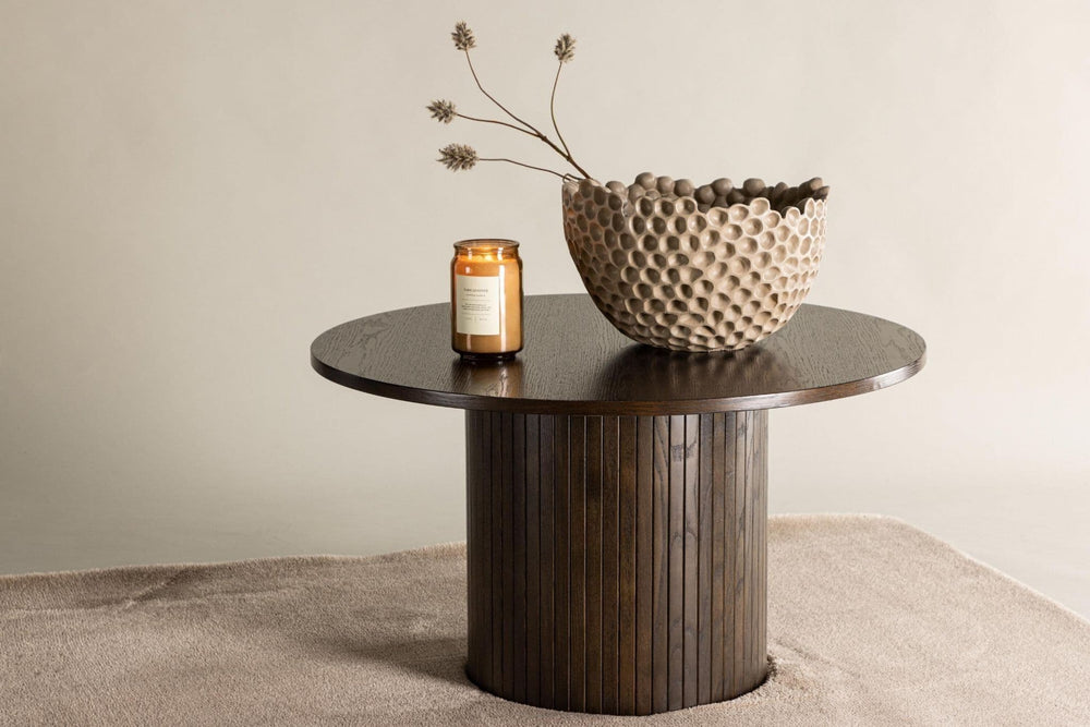 Bianca Round Sofa Table, Mocca – Modern Coffee Table in MDF & Veneer by Mmilo