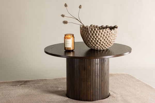 Bianca Round Sofa Table, Mocca – Modern Coffee Table in MDF & Veneer by Mmilo