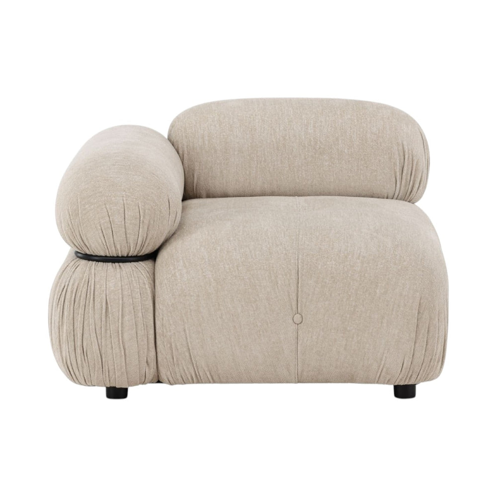 Mika 4-Module Corner Sofa in Beige | Spacious Modular Sofa with Black Legs