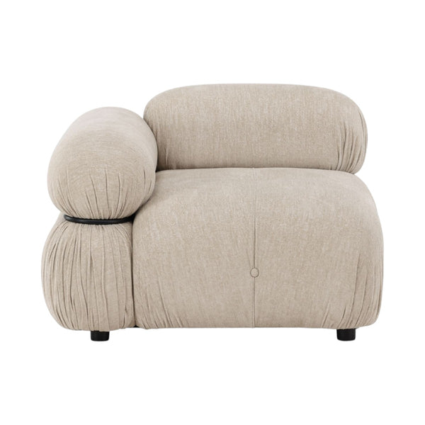 Mika 4-Module Corner Sofa in Beige | Spacious Modular Sofa with Black Legs