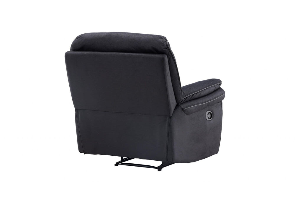 Saranda Black Recliner Armchair | Microfiber Upholstery, Adjustable Back & Footrest
