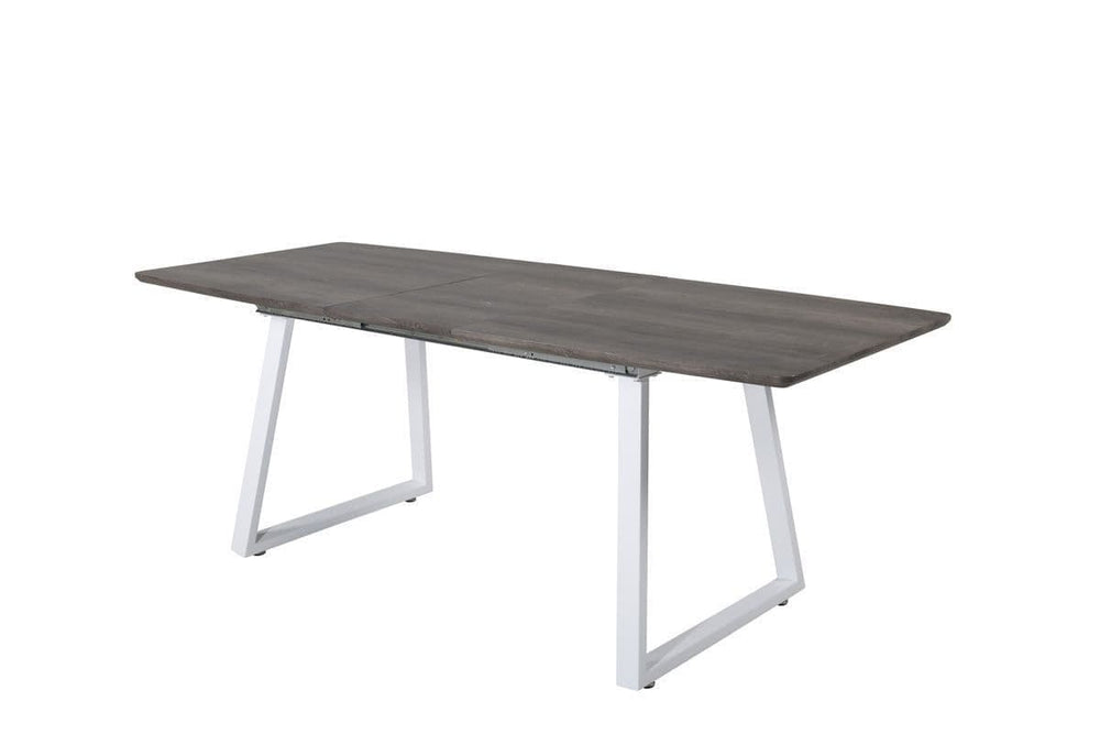 Inca Extendable Dining Table 160–200cm – Grey | Modern Rectangular MDF Top with White Metal Frame | Stylish & Space-Saving Design by Mmilo