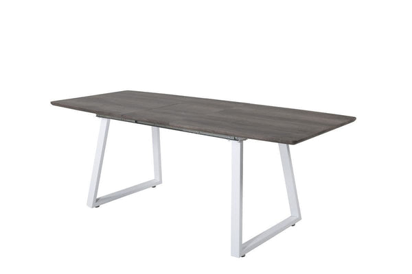 Inca Extendable Dining Table 160–200cm – Grey | Modern Rectangular MDF Top with White Metal Frame | Stylish & Space-Saving Design by Mmilo