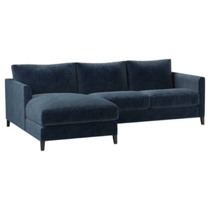 Izzy Chaise Sofa with oak legs in modern minimalist living room setting