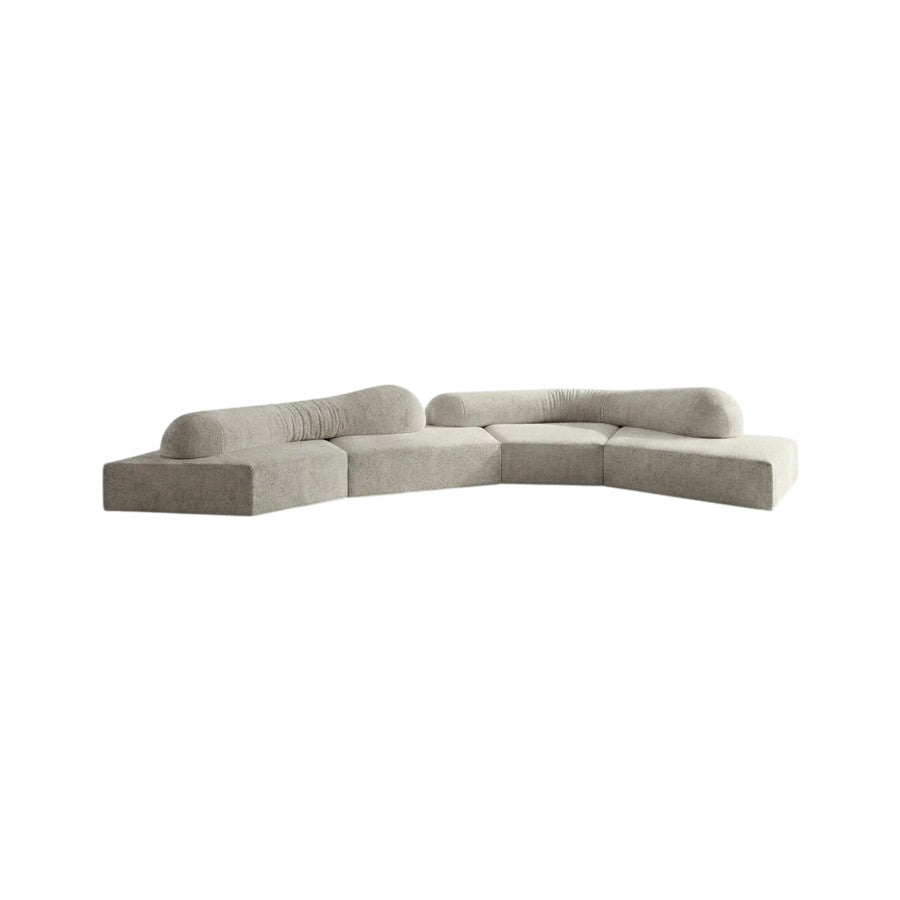 Lumi Modular Cloud 3-Seater Sofa | Contemporary Velvet Upholstered Deep-Seat Modular Sofa with Plush Sponge Cushioning | Modern Living Room Couch