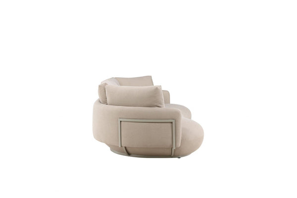 Stellar 4-Seater Sofa in Beige | Modern Fabric Couch with Cushions | Contemporary Living Room Sofa by Venture Homes