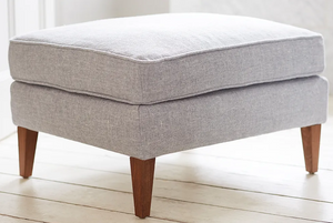 Izzy Medium Rectangular Footstool in Neptune Smart Velvet