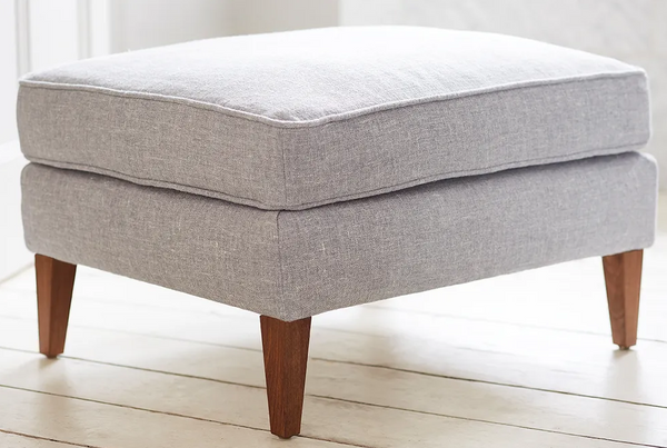 Izzy Medium Rectangular Footstool in Neptune Smart Velvet