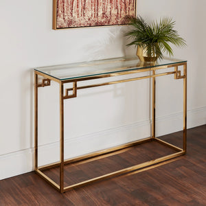 Luxury gold accent console table with sleek contemporary styling