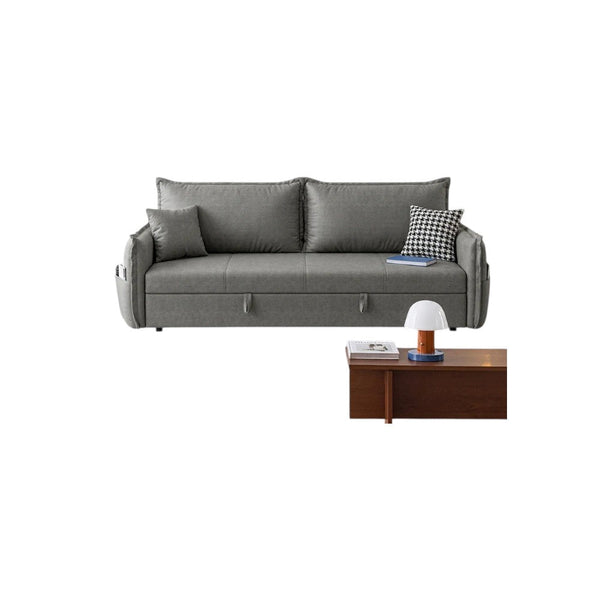 Carmel corner sofa in pumice house basket weave upholstery with plush curved design and removable cushion covers