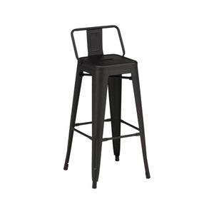 Tempe Bar Chair Set of 4 – Dark Grey Steel – Modern Industrial Design – High Kitchen Stools