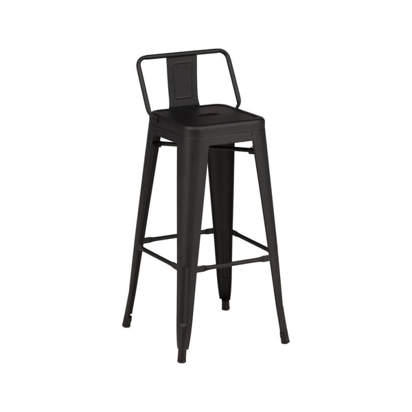 Tempe Bar Chair Set of 4 – Dark Grey Steel – Modern Industrial Design – High Kitchen Stools