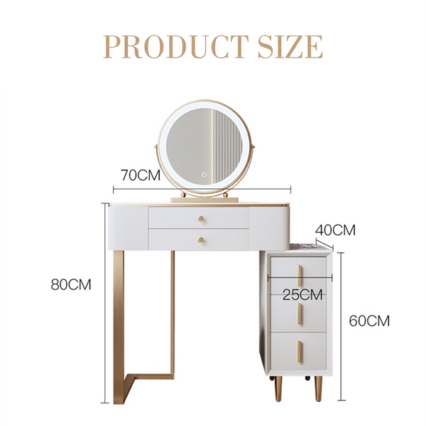 Lakin White Dressing Table with Mirror