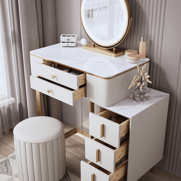 Lakin White Dressing Table with Mirror