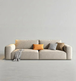 Lionel Two Seater Sofa – Linen Upholstery, Light Grey (180cm) – Contemporary Modern Design, No Assembly Required - My Store