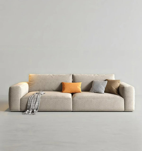 Lionel Two Seater Sofa – Linen Upholstery, Light Grey (180cm) – Contemporary Modern Design, No Assembly Required - My Store