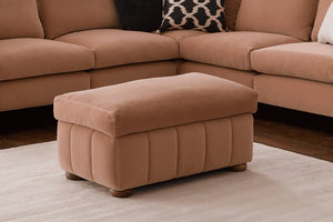 Tiffany Slim Medium Rectangular Footstool in Pumice House Basket Weave