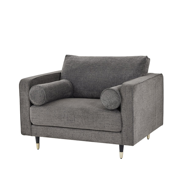 Hampton Grey Large Armchair – Plush Fabric Accent Chair for Stylish Interiors
