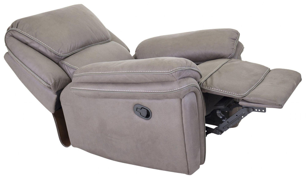 Saranda Grey Recliner Armchair | Microfiber Upholstery, Adjustable Back & Footrest