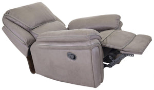 Saranda Grey Recliner Armchair | Microfiber Upholstery, Adjustable Back & Footrest