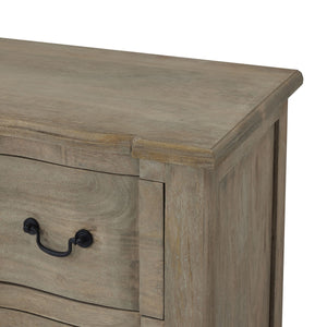 Copgrove Collection 6 Drawer Chest | Handcrafted Hardwood French Style Chest with Washed Bleached Finish and Ironwork Handles