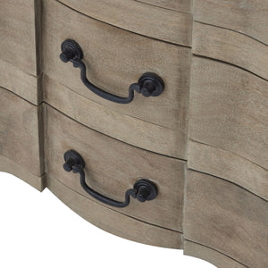 Copgrove Collection 6 Drawer Chest | Handcrafted Hardwood French Style Chest with Washed Bleached Finish and Ironwork Handles - My Store