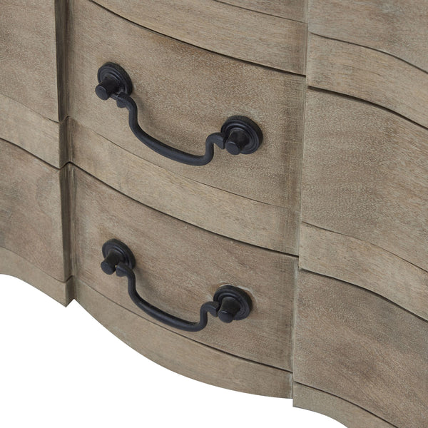 Copgrove Collection 6 Drawer Chest | Handcrafted Hardwood French Style Chest with Washed Bleached Finish and Ironwork Handles - My Store