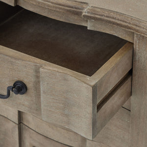 Copgrove Collection 6 Drawer Chest | Handcrafted Hardwood French Style Chest with Washed Bleached Finish and Ironwork Handles - My Store