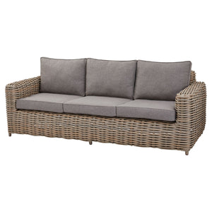 Amalfi Collection Outdoor Five Seater Set HDPE Wicker & Aluminum Frame with Acacia Coffee Table and Quick-Dry Olefin Cushions