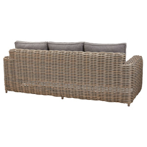 Amalfi Collection Outdoor Five Seater Set HDPE Wicker & Aluminum Frame with Acacia Coffee Table and Quick-Dry Olefin Cushions