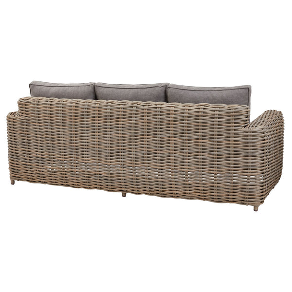 Amalfi Collection Outdoor Five Seater Set HDPE Wicker & Aluminum Frame with Acacia Coffee Table and Quick-Dry Olefin Cushions