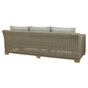 Capri Collection Outdoor 3-Seater Sofa All-Weather HDPE Wicker with Olefin Cushions & Aluminum Frame
