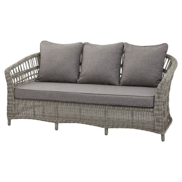 Palma Collection Outdoor Set HDPE Wicker & Aluminum Frame with Acacia Table and Quick-Dry Olefin Cushions
