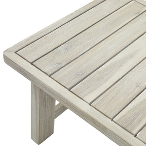 Palma Collection Outdoor Set HDPE Wicker & Aluminum Frame with Acacia Table and Quick-Dry Olefin Cushions