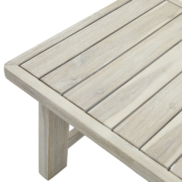 Palma Collection Outdoor Set HDPE Wicker & Aluminum Frame with Acacia Table and Quick-Dry Olefin Cushions