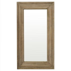 Copgrove Collection Full-Length Wall Mirror – Handcrafted Hardwood, Washed Brown Finish