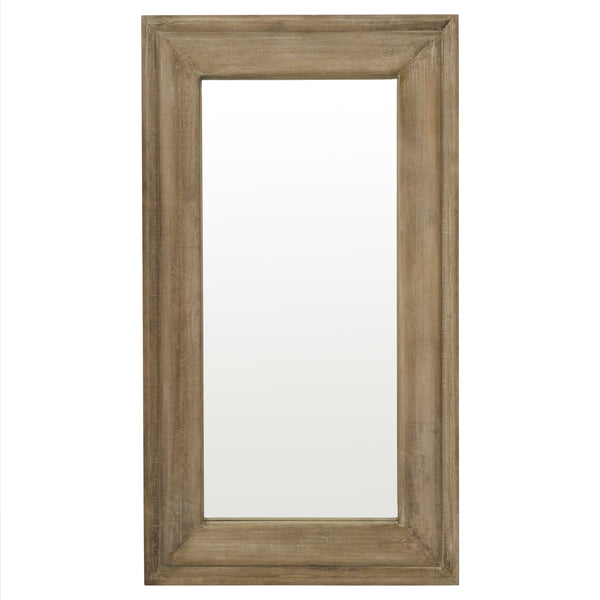 Copgrove Collection Full-Length Wall Mirror – Handcrafted Hardwood, Washed Brown Finish