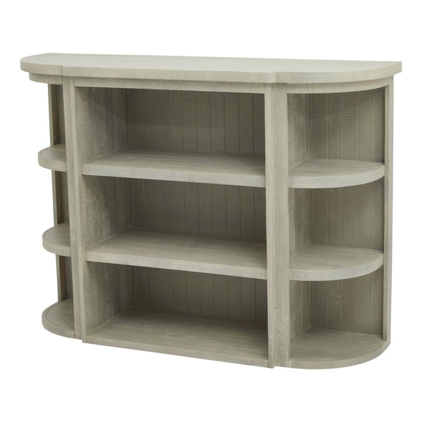 Saltaire Collection 3-Shelf Dresser Top – Handmade Pine, Grey Finish, Contemporary Curved Design