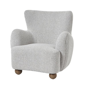 Greige Hui Large Arm Chair – Plush Fabric Upholstery with Modern Design