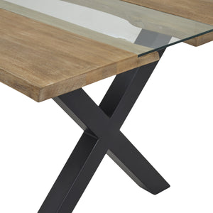 Live Edge Collection Light Acacia River Dining Table – Natural Edge 180cm Dining Table - My Store