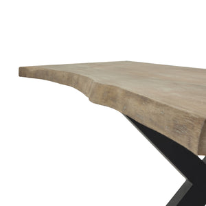 Live Edge Collection Light Acacia River Dining Table – Natural Edge 180cm Dining Table - My Store
