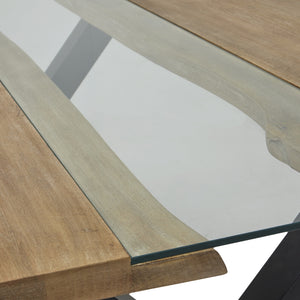 Live Edge Collection Light Acacia River Dining Table – Natural Edge 180cm Dining Table - My Store