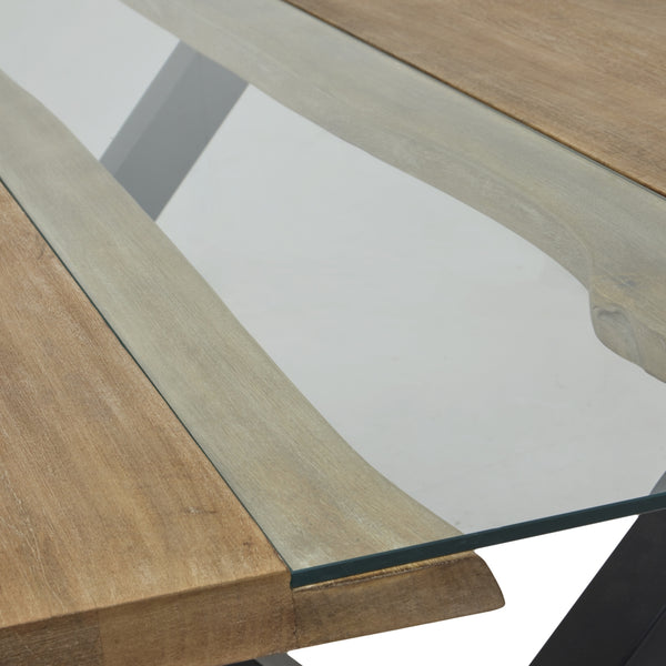 Live Edge Collection Light Acacia River Dining Table – Natural Edge 180cm Dining Table - My Store