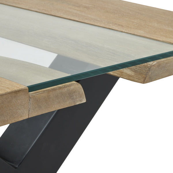 Live Edge Collection Light Acacia River Coffee Table – 115cm Natural Wood & Resin Coffee Table - My Store