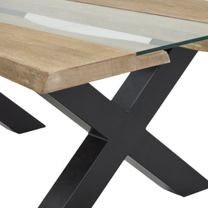 Live Edge Collection Light Acacia River Coffee Table – 115cm Natural Wood & Resin Coffee Table - My Store